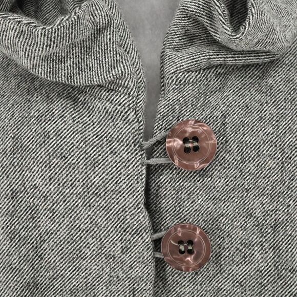 Charlotte Tarantola Jacket Womens XL Gray Wool Blend Lined Swing Trapeze Pleat - Picture 10 of 13